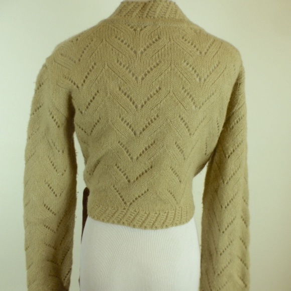 ALBERTA FERRETTI PHILOSOPHY wrap around camel brown sweater made in Italy 10 - Picture 7 of 10